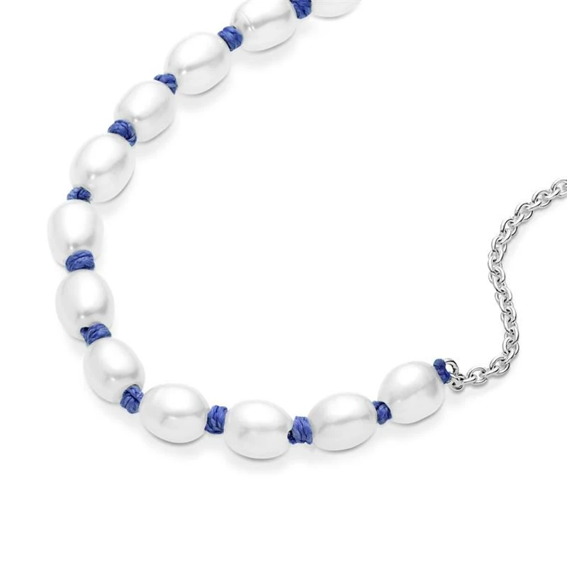 Pulsera Pandora Cordón Azul Perlas Cultivadas de Agua Dulce 591689C01
