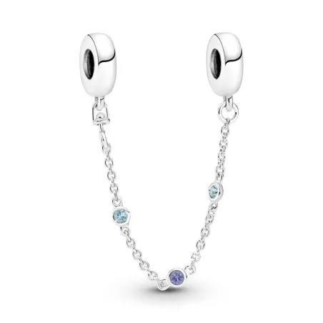 Cadena de Seguridad Pandora Tres Gemas Azules 791688C01-05