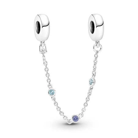 Cadena de Seguridad Pandora Tres Gemas Azules 791688C01-05
