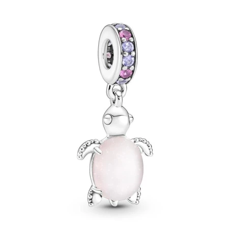 Charm Colgante Pandora Tortuga Marina Cristal de Murano Rosa 798939C02