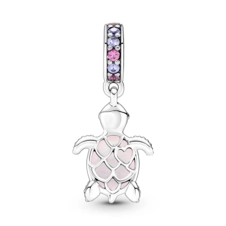 Charm Colgante Pandora Tortuga Marina Cristal de Murano Rosa 798939C02