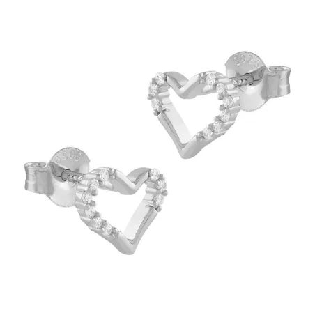 Pendientes Itemporality Corazón Plata y Circonitas Blancas SEA-101-238-UU