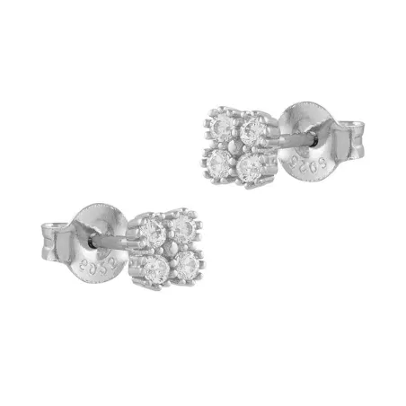Pendientes Itemporality Flor Plata y 4 Circonitas Blancas SEA-101-244-UU