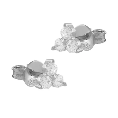 Pendientes Itemporality Triángulo Plata y 3 Circonitas blancas SEA-101-248-UU