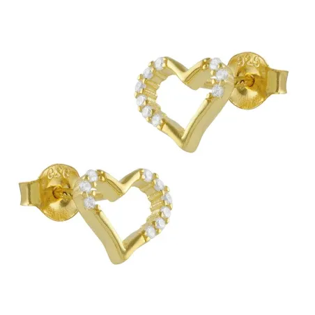 Pendientes Itemporality Corazón Plata Baño Oro y Circonitas Blancas SEA-201-204-UU