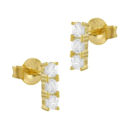 Pendientes Itemporality Mujer Plata Baño Oro y 3 Circonitas blancas SEA-201-209-UU