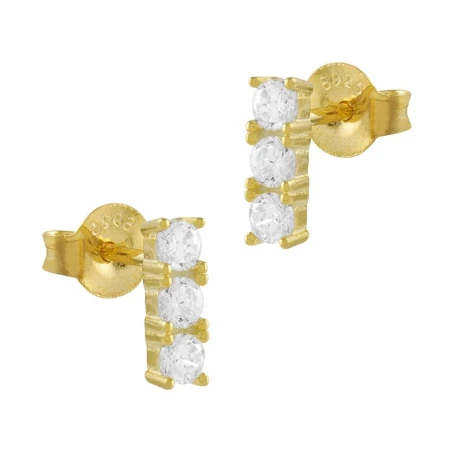 Pendientes Itemporality Mujer Plata Baño Oro y 3 Circonitas blancas SEA-201-209-UU
