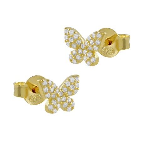 Pendientes Itemporality Mariposa Plata Baño Oro y Circonitas blancas SEA-201-216-UU