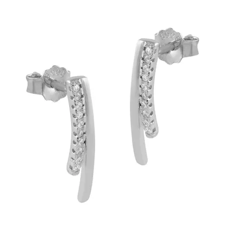 Pendientes Itemporality Doble Barrita Plata y Circonitas Blancas SEA-101-186-UU