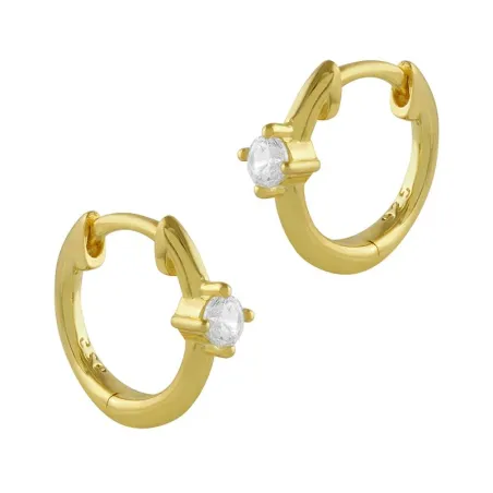 Pendientes Itemporality Aro Plata Baño Oro y Circonita Blanca SEA-201-189-UU