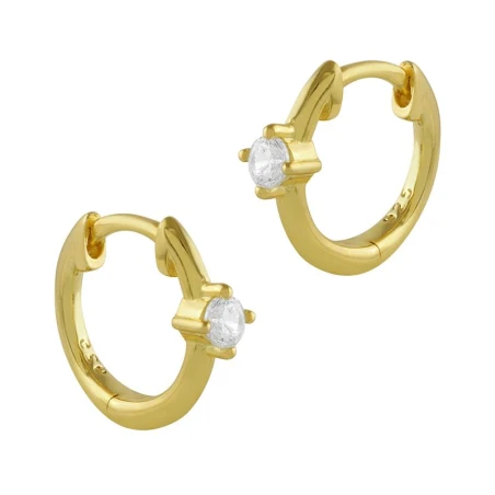 Pendientes Itemporality Aro Plata Baño Oro y Circonita Blanca SEA-201-189-UU