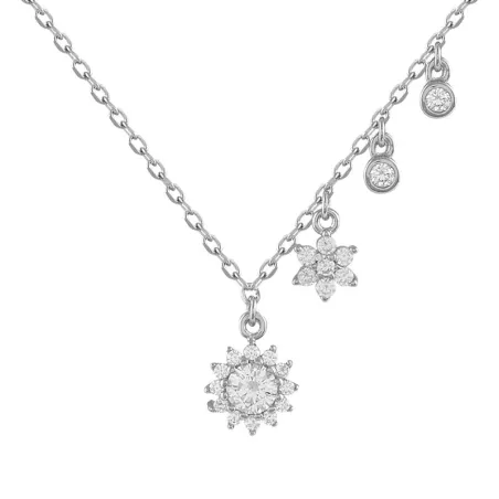 Gargantilla Itemporality Plata y Colgantes Circonitas Blancas SNL-101-028-UU