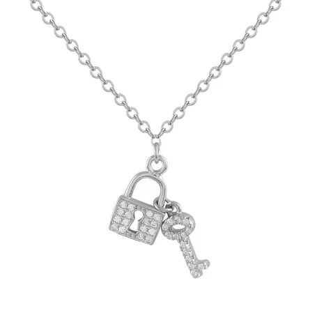 Gargantilla Itemporality Llave y Candado Plata y Circonitas Blancas SNL-101-032-UU