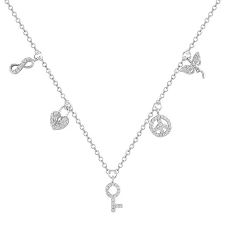 Gargantilla Itemporality Multicolgantes Plata y Circonitas Blancas SNL-101-036-UU
