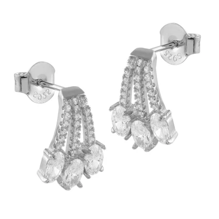 Pendientes Itemporality Plata 3 hileras Circonitas Blancas SEA-101-206-UU