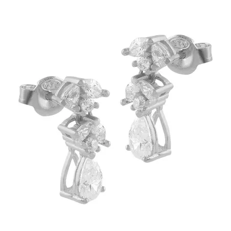 Pendientes Itemporality Racimo Plata y Circonitas blancas SEA-101-209-UU