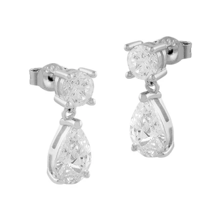 Pendientes Itemporality Plata y Circonitas redonda y lágrima SEA-101-220-UU