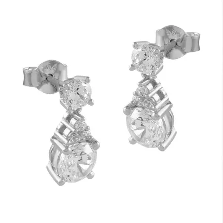 Pendientes Itemporality Plata y Circonitas Blancas SEA-101-222-UU