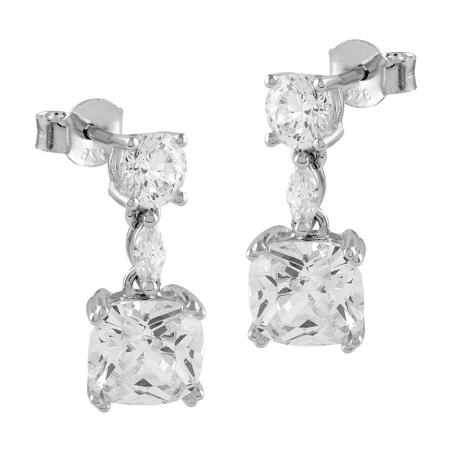 Pendientes Itemporality Plata y 3 Circonitas Blancas SEA-101-224-UU