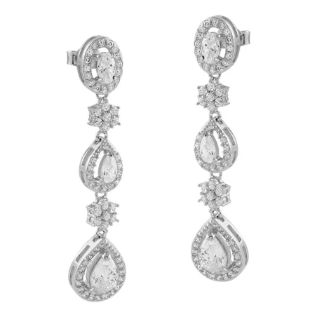 Pendientes Itemporality Plata y Circonitas Blancas Ovales y Lágrima SEA-101-225-UU