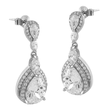 Pendientes Itemporality Plata y Circonitas blancas Lágrima SEA-101-228-UU