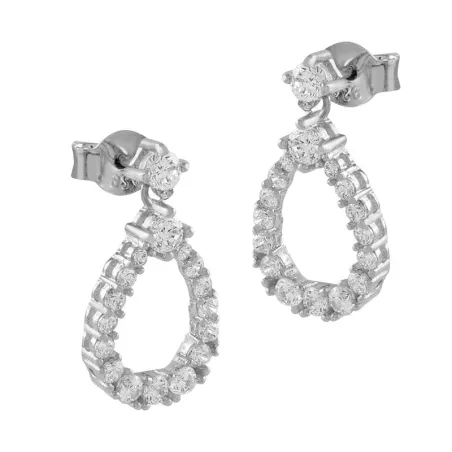 Pendientes Itemporality Óvalo Plata y Circonitas blancas SEA-101-229-UU