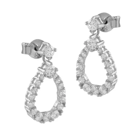 Pendientes Itemporality Óvalo Plata y Circonitas blancas SEA-101-229-UU