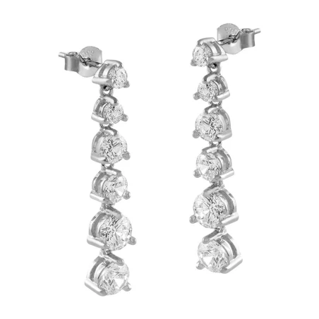 Pendientes Itemporality Largos Plata y Circonitas Blancas Cascada SEA-101-230-UU