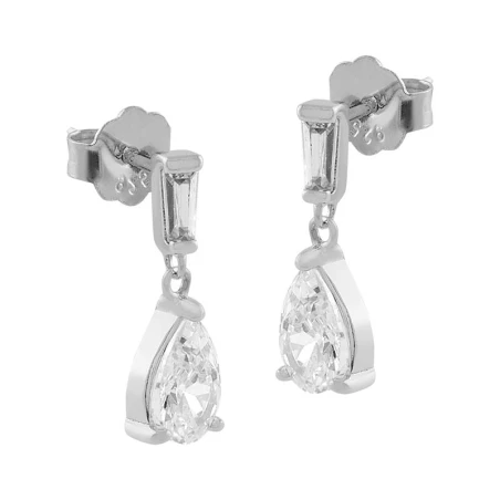 Pendientes Itemporality Plata Circonita rectangular y lágrima SEA-101-231-UU
