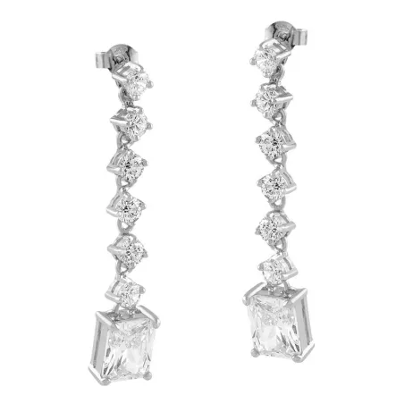Pendientes Itemporality Plata Circonitas blancas Cascada SEA-101-235-UU