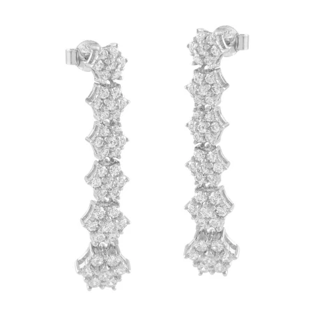 Pendientes Itemporality Plata y Circonitas Blancas Hexagonales SEA-101-237-UU