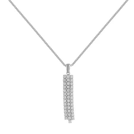 Gargantilla Itemporality Plata y 3 hileras Circonitas blancas SNL-101-043-UU