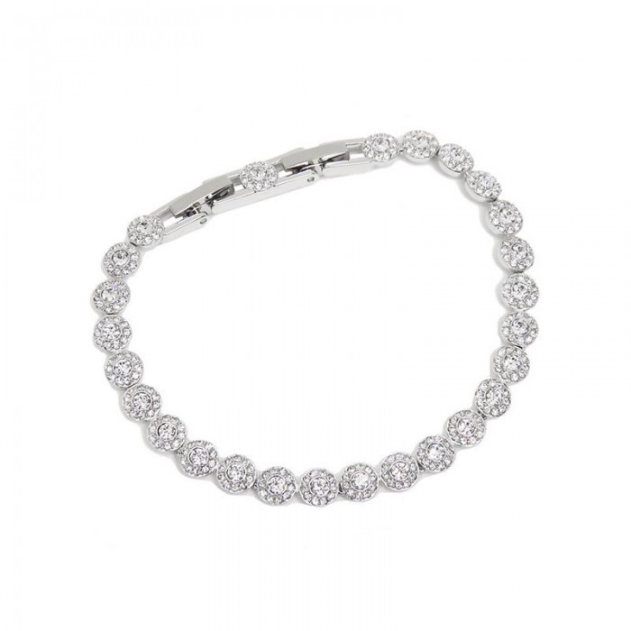 Pulsera Swarovski Una Angelic Baño Rodio y Cristales Blancos 5071173