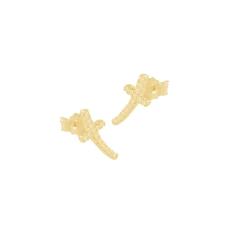 Pendientes itemporality Cruz Torcida Plata Baño Oro y Circonitas blancas SEA-201-197-UU