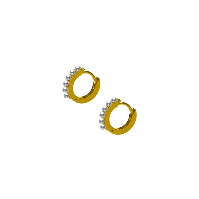 Pendientes Itemporality Aro Plata Baño Oro y Perlas SEA-201-202-UU