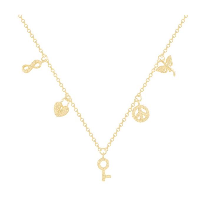 Gargantilla Itemporality Multi Colgantes Plata Baño Oro y Circonitas SNL-201-035-UU