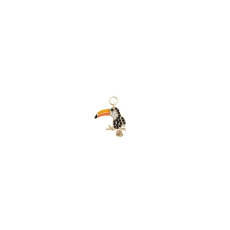Charm Colgante Salvatore Tucán Plata Baño Oro y Circonitas Negras 213CH135