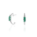Pendientes Mon Petit Diamant Serenata Plata, Esmeraldas y Diamante PPE001