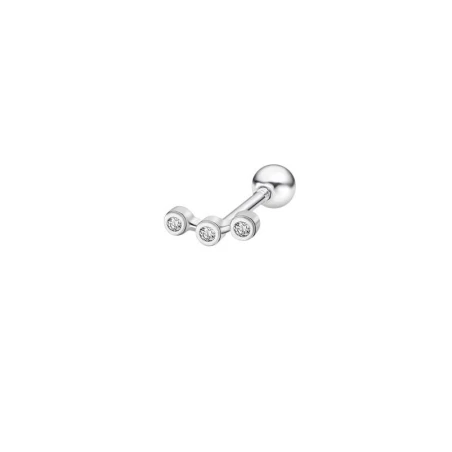 Pendiente Individual Lotus Silver EarParty Mujer Plata y 3 Circonitas Circulares LP3377-9/1