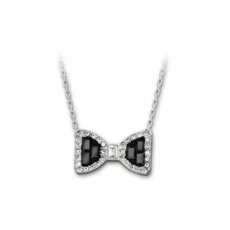 Colgante Swarovski Pajarita Mujer Baño Rodio, Cristal blanco y negro 1158017