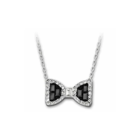 Colgante Swarovski Pajarita Mujer Baño Rodio, Cristal blanco y negro 1158017