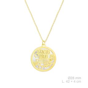 Gargantilla "Gracias Profe" Plata Baño Oro y Nácar 0175923