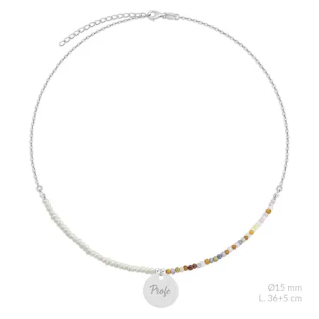 Gargantilla "Profe" Plata y Bolitas Multicolor 0175980