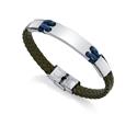Pulsera Viceroy Fashion Magnum Hombre Piel trenada Marrón y Azul y Acero Inoxidable 75080P01016