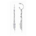 Pendientes Viceroy Fashion Kiss Mujer Pluma y Cadenas Acero Inoxidable, Bolitas Azules 75308E01000