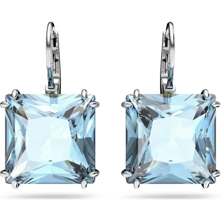Pendientes Swarovski Millenia Mujer Baño Rodio y Cristal Azul 5619472