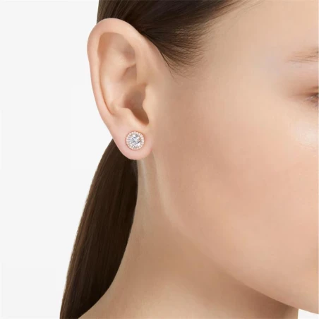 Pendientes Swarovski Constella Mujer Botón Baño Oro rosa y Cristal Brillante 5636275