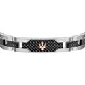 Pulsera Maserati Plateada y Negra Hombre JM419ASC01