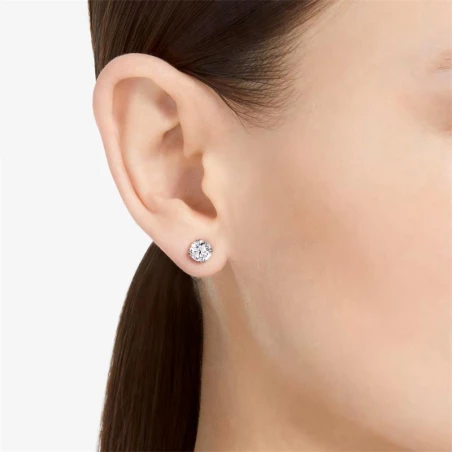 Pendientes Swarovski Constella Mujer Botón Baño Rodio y Cristal Brillante 5636712