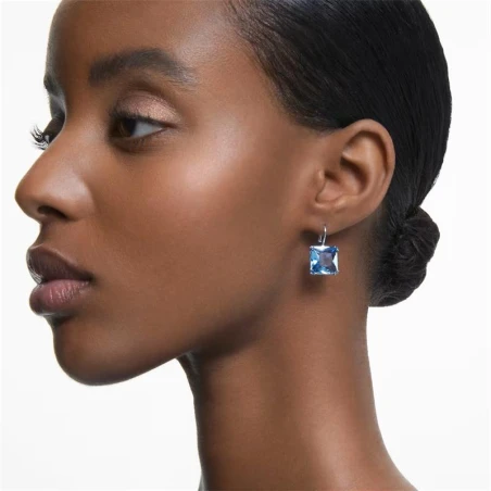 Pendientes Swarovski Millenia Mujer Baño Rodio y Cristal Azul 5619472